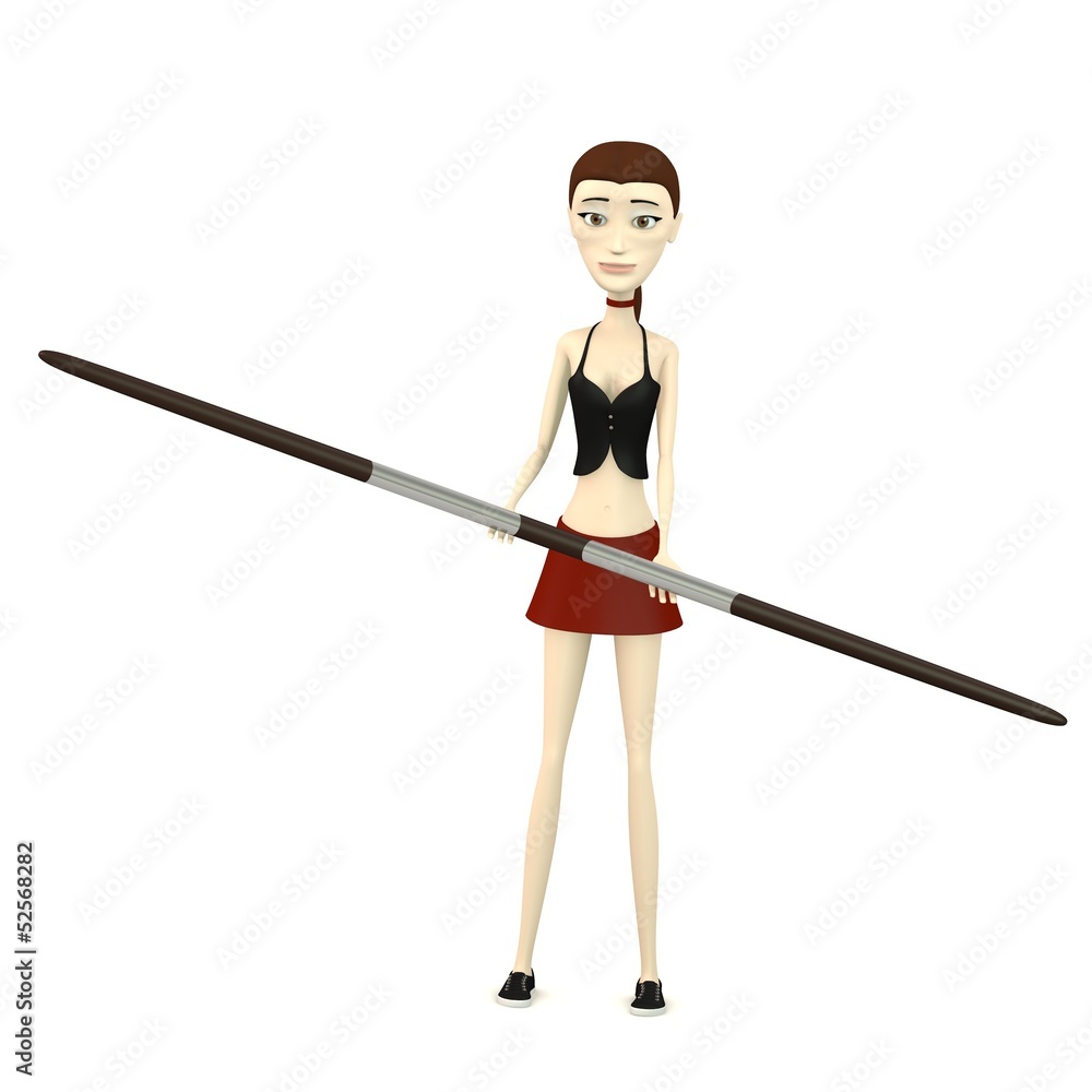 3d render of cartoon charcter with two handed spear 3d render of cartoon charcter with two handed spear
