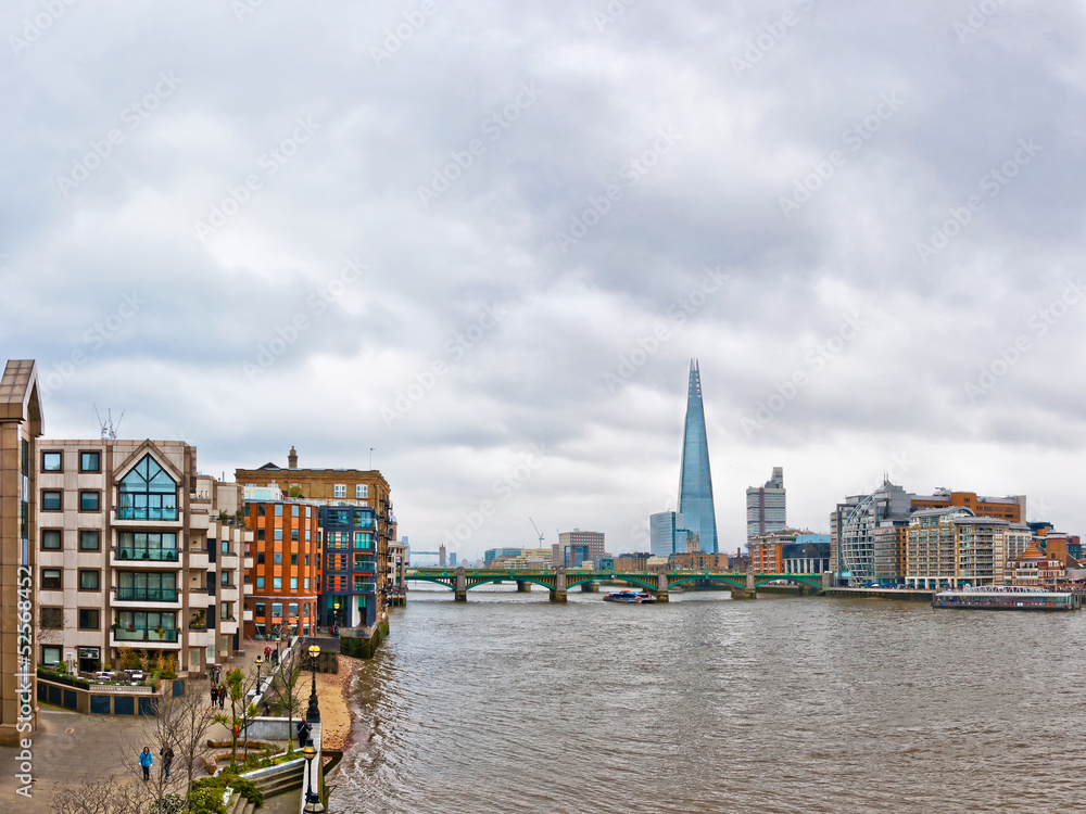 urban view from millennium bridge in London, UK