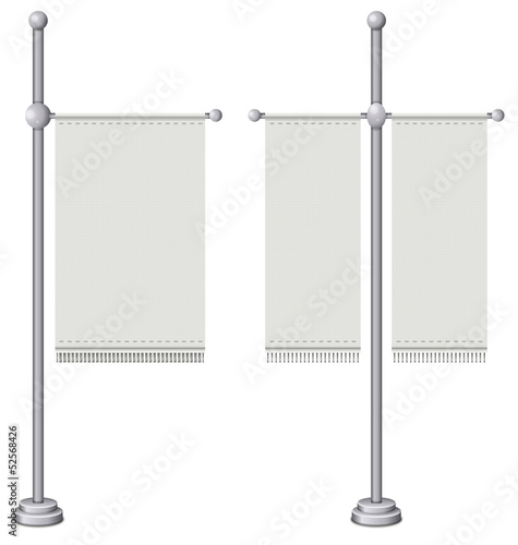 Flags on silver pole