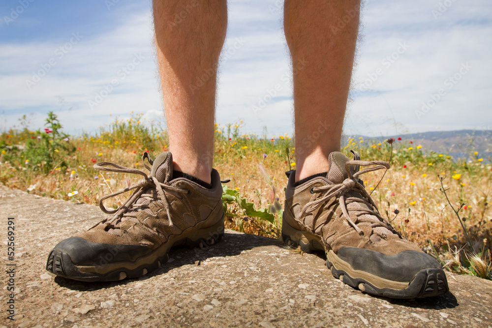 Naklejka premium legs of hiker
