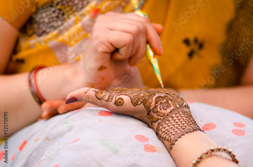 henna application, wedding, bride , Rajasthan, India © N | R
