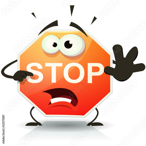 Stop Sign Icon Character