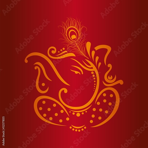 Ganesha, Hindu wedding card, royal Rajasthan, India
