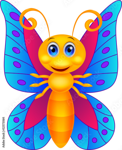 Canvas Print Funny butterfly cartoon