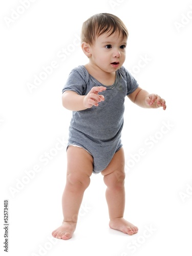 Quadro su tela Happy Toddler learning to walk
