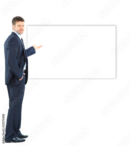 business man presenting copy space for your text