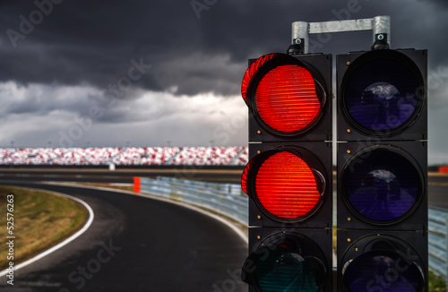 Traffic light on race track