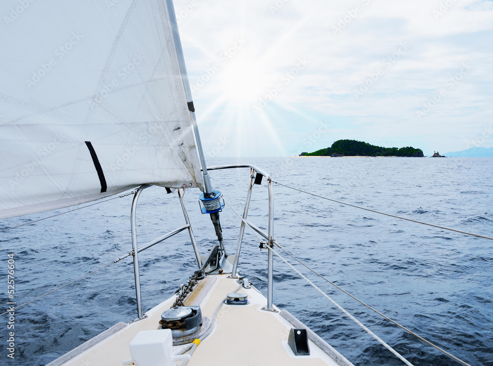 Fototapeta premium Yacht in the open sea