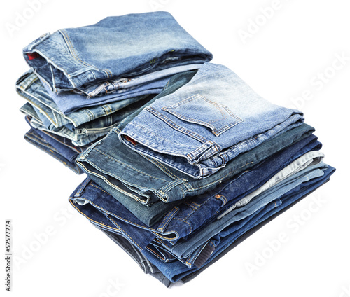 Isolated Jeans Stacks