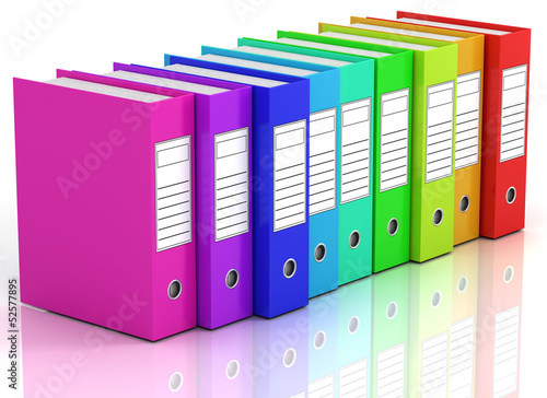 Folders on white isolated - Archive concept