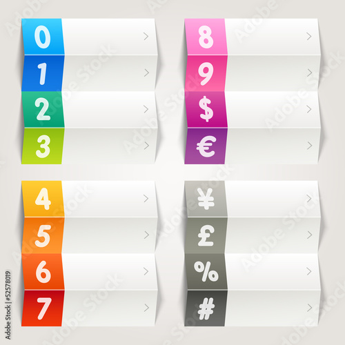 Rainbow - Numbers & Currency icons / Navigation template