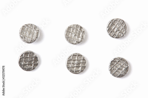Metal nails head collection on white, clipping path © andersphoto