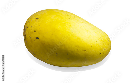 The yellow mango isolated on a white background