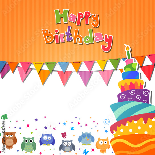 Vector Illustration of a Happy Birthday Card