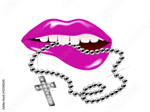 Cross in lips