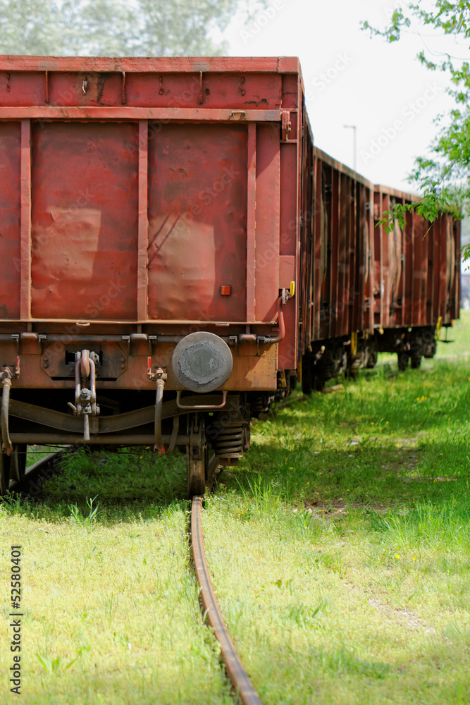 Old wagon, in an unused railway track Old wagon, in an unused railway track