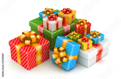 Colored gift boxes