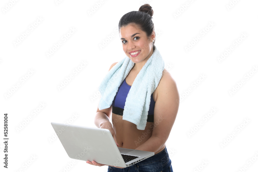 Model Released. Young Woman Using Laptop Computer Model Released. Young Woman Using Laptop Computer
