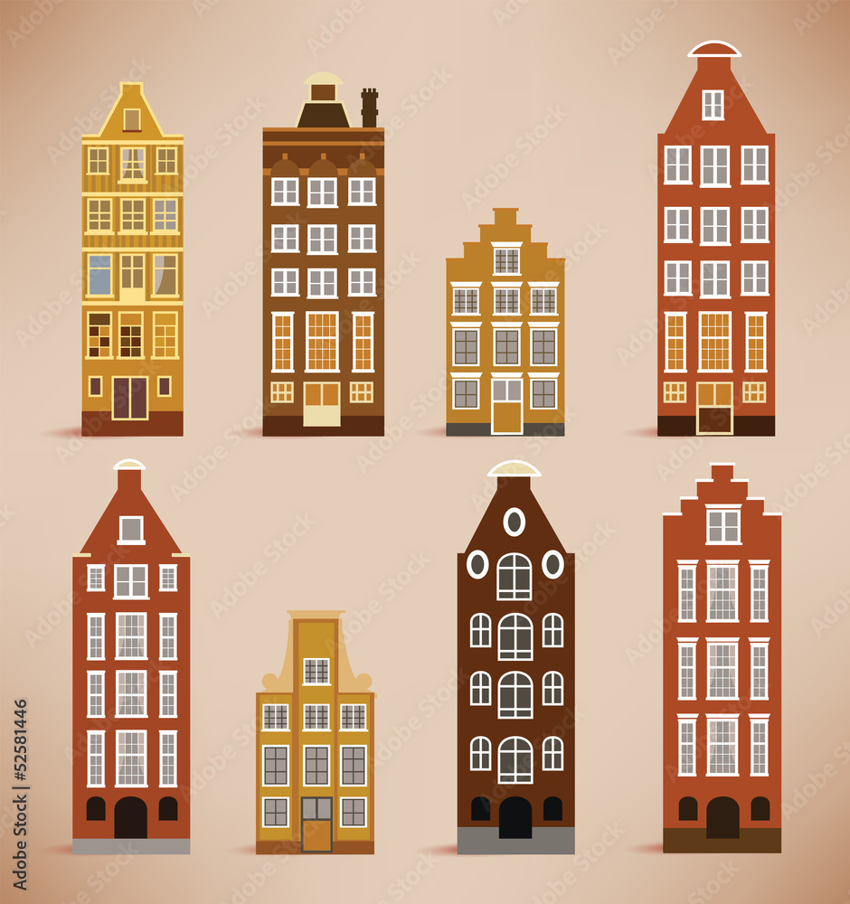 8 Holland Houses (retro colors)