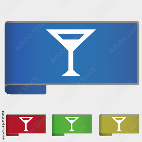 Vector illustration web bookmark - glass with drink