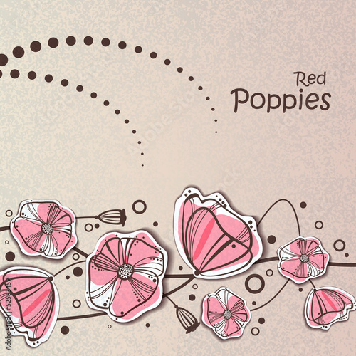 Fototapeta Naklejka Na Ścianę i Meble -  Red poppies background