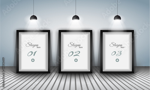 Elegant infographics design template with shopfront elements.