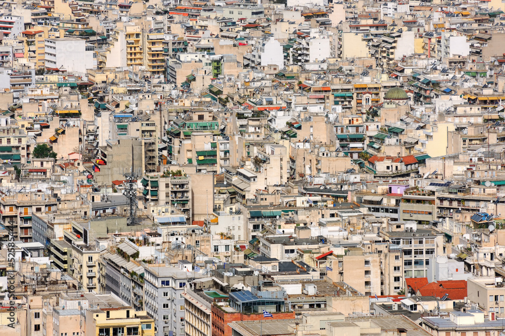 High urban density in Athens