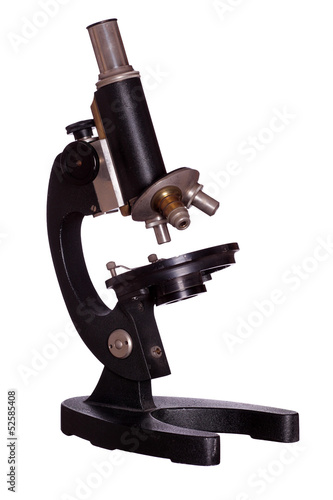 very old black microscope