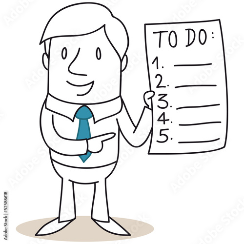 Geschäftsmann, To-do Liste, Mann, Zettel, Zeitmanagement