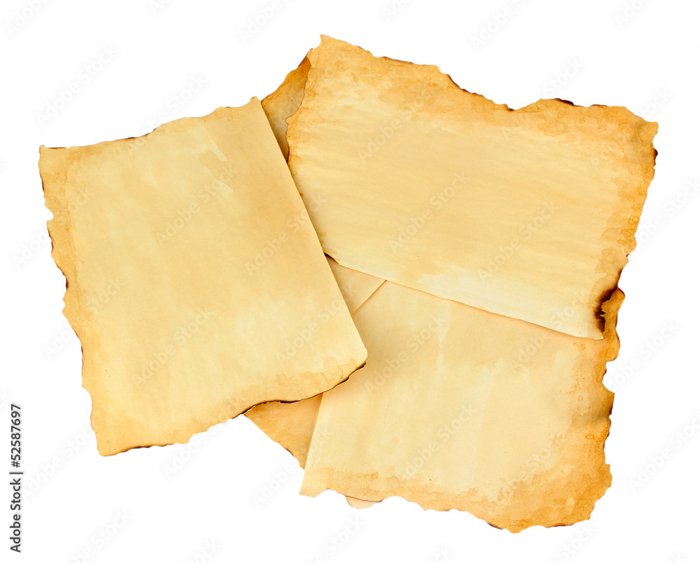 Old paper isolated on white Old paper isolated on white