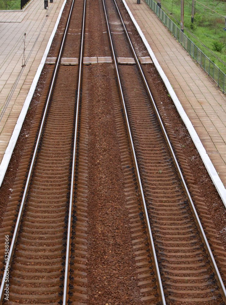 railway track going to horizon