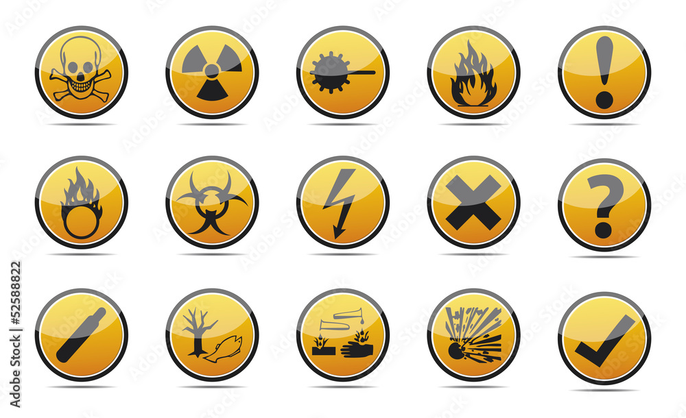 Circle orange Danger sign Circle orange Danger sign