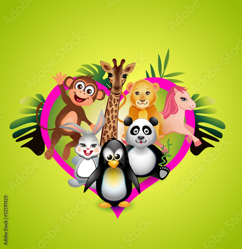 Fototapeta Naklejka Na Ścianę i Meble -  Cute baby animals