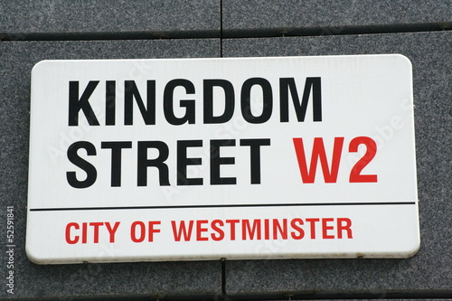 Kingdom Street sign a london street