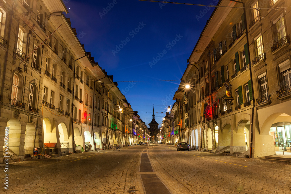 City of Bern at Twilight