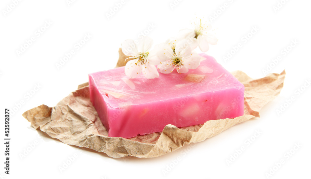 Natural handmade soap, isolated on white Natural handmade soap, isolated on white