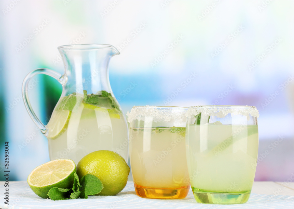Citrus lemonade in pitcher and glasses Citrus lemonade in pitcher and glasses