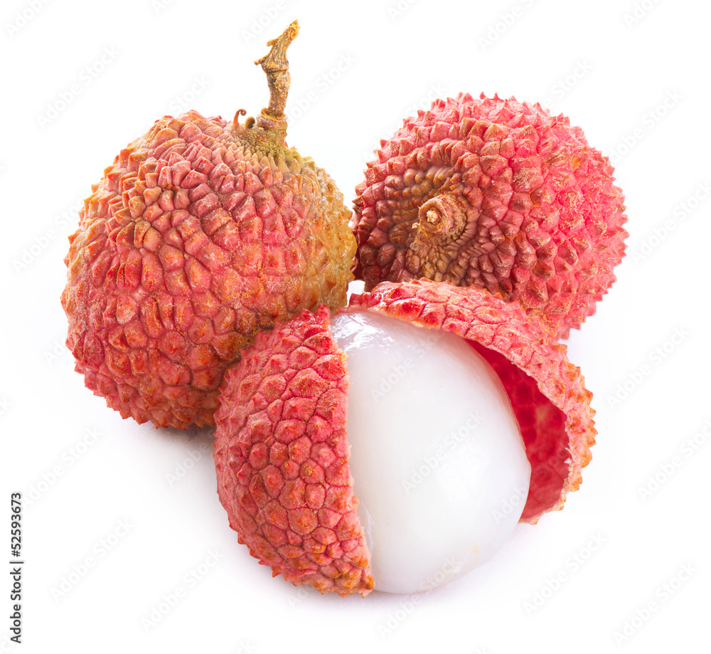 Lychee. Fresh lychees isolated on white Lychee. Fresh lychees isolated on white