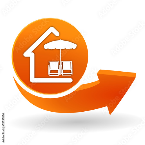 maison de vacances sur bouton web orange