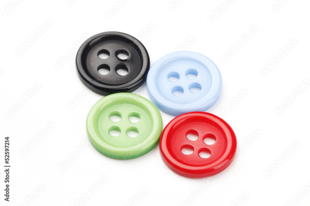 Buttons Scattered on White Background Buttons Scattered on White Background