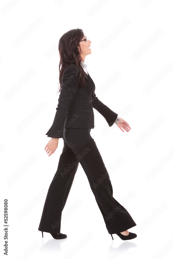 business woman walks to side business woman walks to side