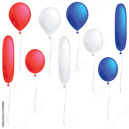 Red, white and blue balloons