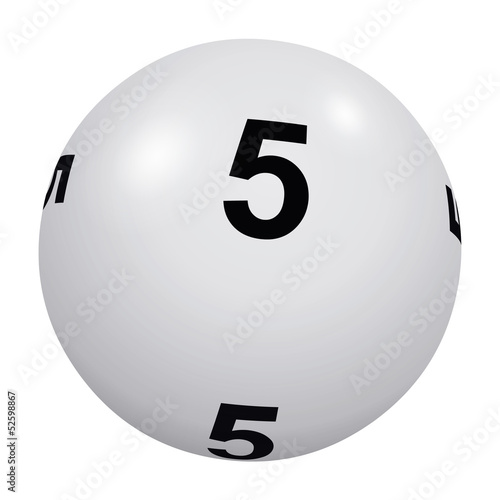 Obraz na płótnie Loto, boule blanche numéro 5