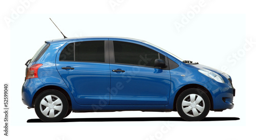small car on white background