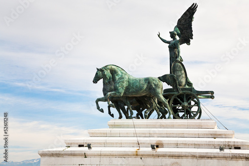 quadriga on top of Monument Vittorio Emanuele II, Rome, Italy