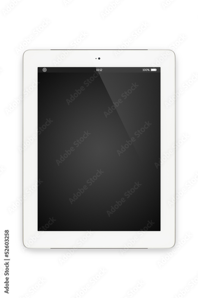White tablet computer isolated on white. White tablet computer isolated on white.