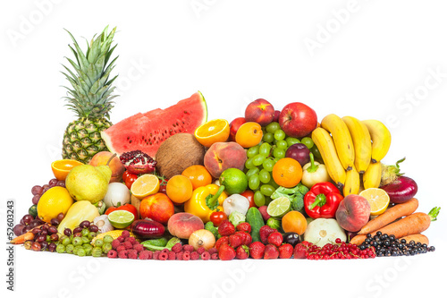 Fototapeta Naklejka Na Ścianę i Meble -  Huge group of fresh vegetables and fruits