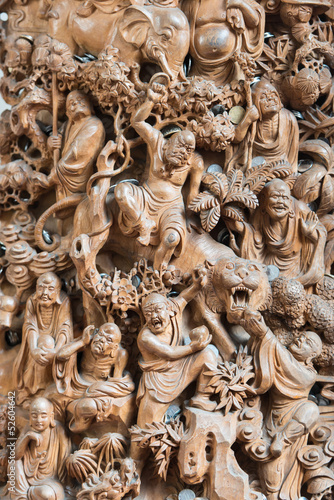 carving statue in the The Jade Buddha Temple shanghai china