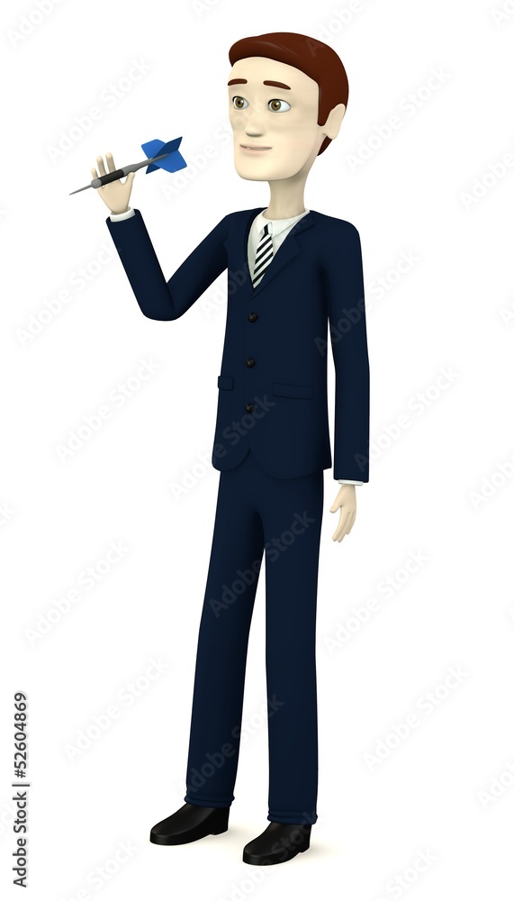 3d render of cartoon character with dart 3d render of cartoon character with dart