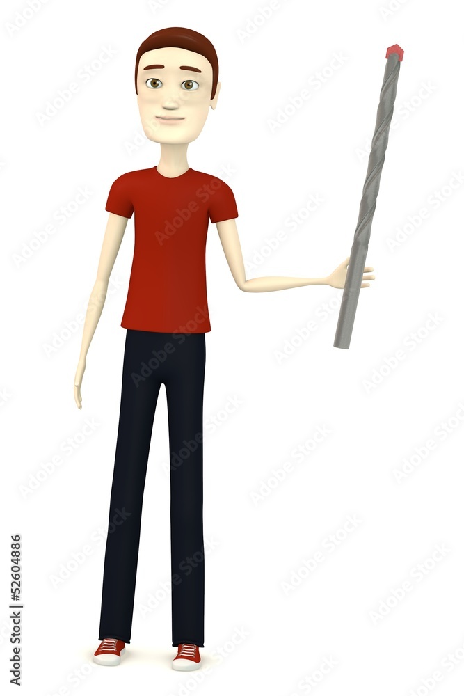 3d render of cartoon character with drill 3d render of cartoon character with drill